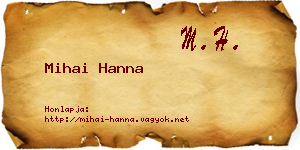 Mihai Hanna névjegykártya